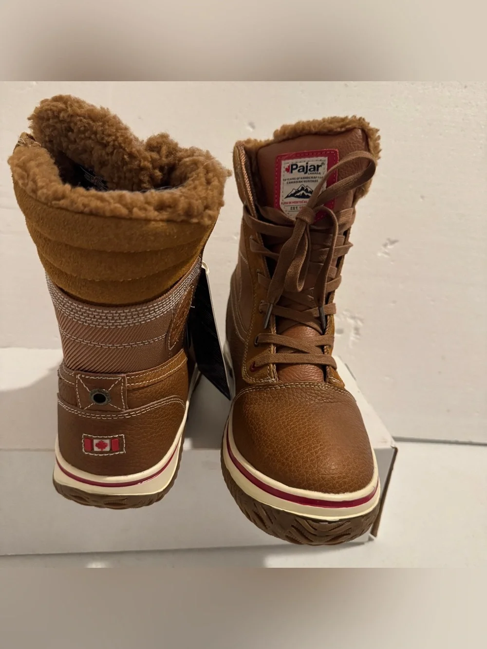 Pajar Canada Waterproof SNOW Brown Leather Boots WATERPROOF Size 10-10.5 (43)